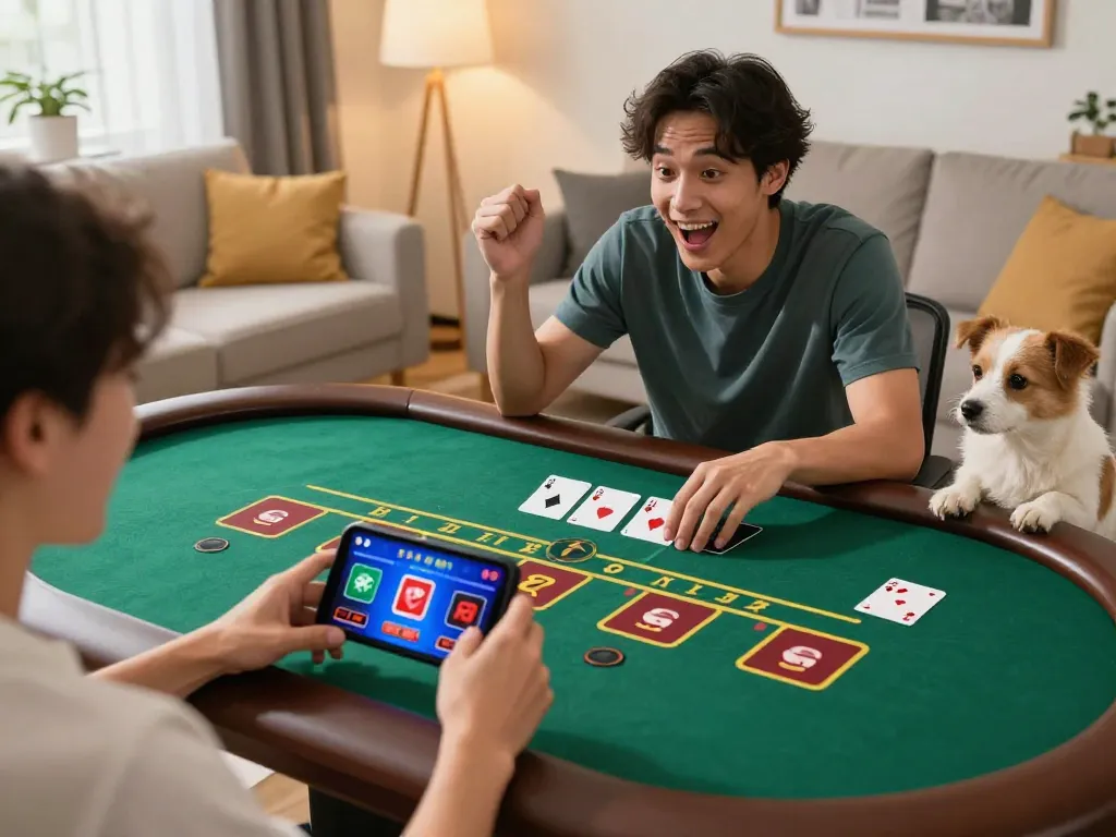 Engaging in live dealer blackjack gaming on mobile device at home with TG88.
