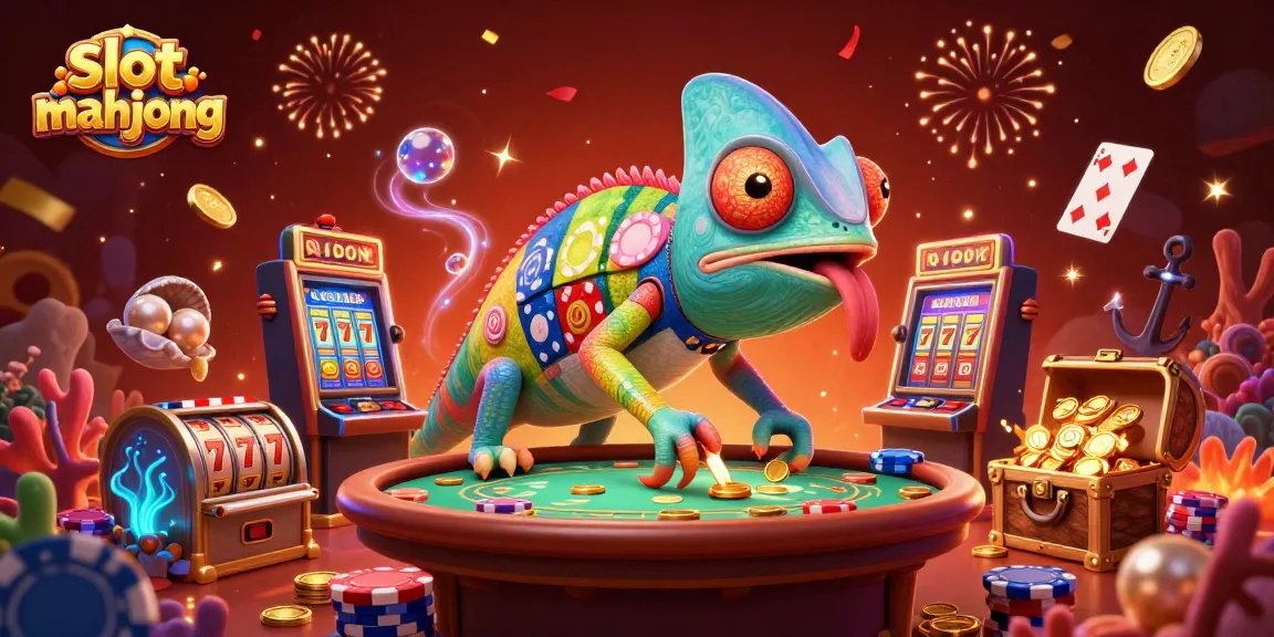 Experience thrilling slot mahjong action with a vibrant 3D casino scene rich in gold and symbols.