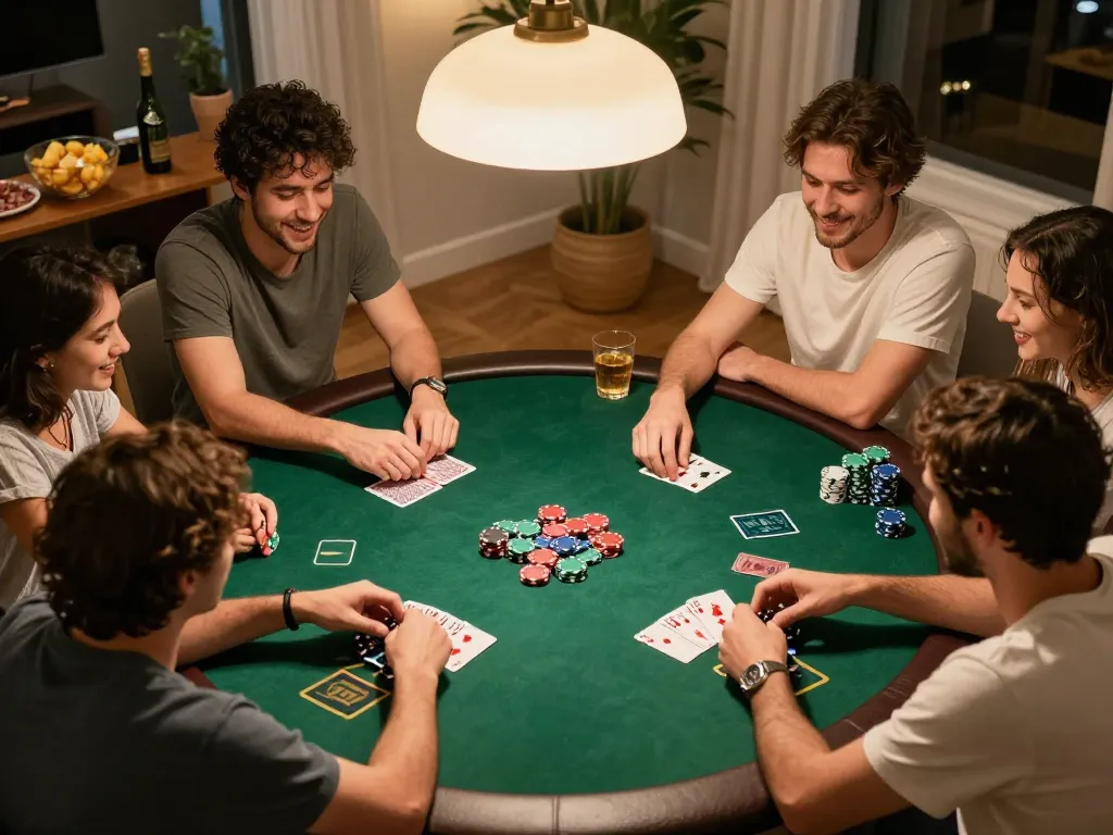 Players enjoying a thrilling poker night with F8bet strategies for fun and winning.