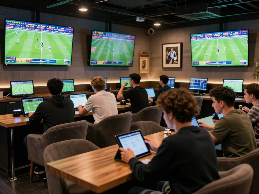 Cakhia TV users engaged in dynamic sports betting atmosphere with live matches displayed