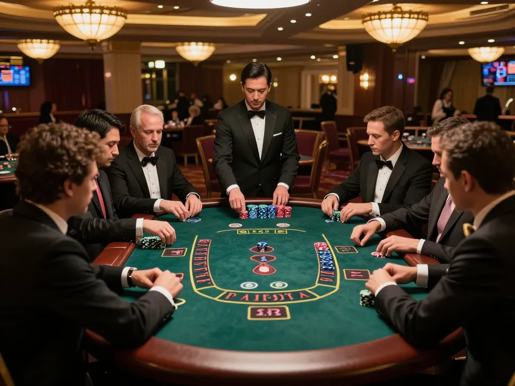 Experience high-stakes gameplay at LGOGOAL blackjack table with players engaged in strategic decisions.