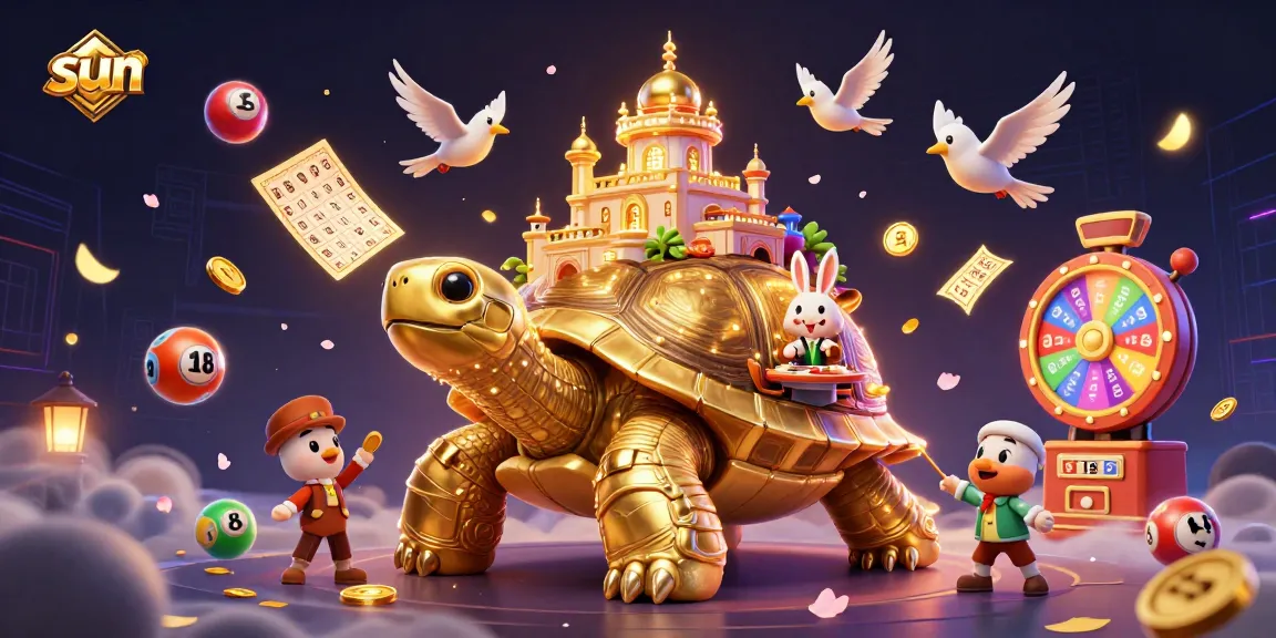 Spin and win with sun-themed lottery elements in this engaging casino illustration.