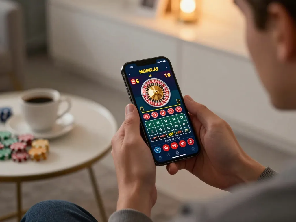 cm88 mobile gaming experience with player engaged in live roulette on smartphone