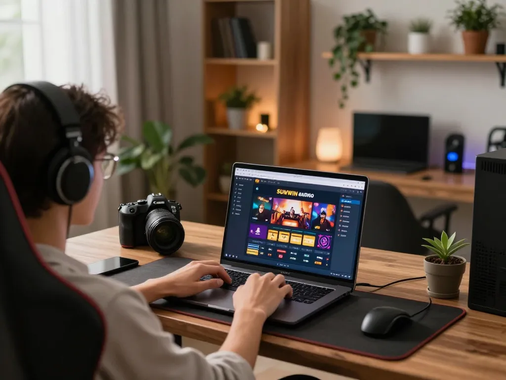 Engaging gameplay with sunwin online casino interface displayed on a laptop screen