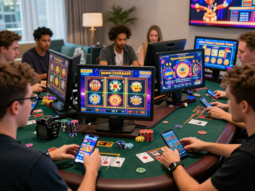 Explore the best non UK casinos for UK players in 2026 at https://cybermentors.org.uk featuring vibrant gaming scenes.