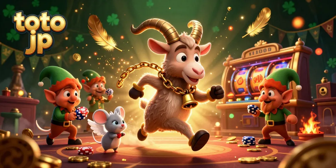 Play exciting casino games with toto jp in a vibrant, festive scene featuring unique characters and thrilling elements.