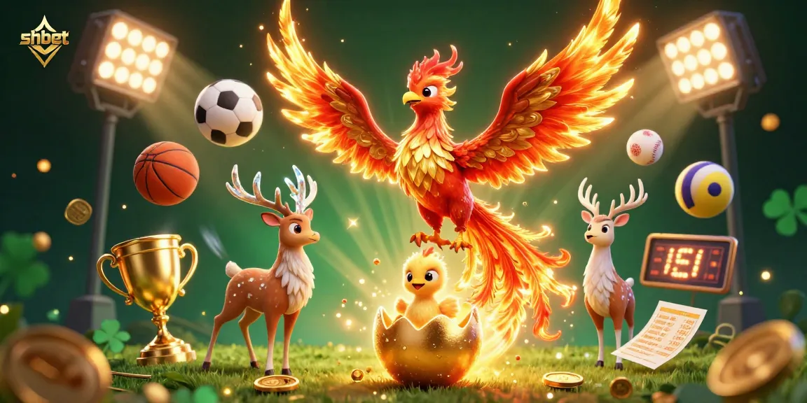 Experience the thrill of shbet with dynamic sports elements and a captivating phoenix on display.