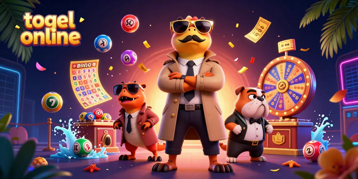 Engage in togel online with a playful 3D scene of raptors in a trench coat trying to enter a casino.