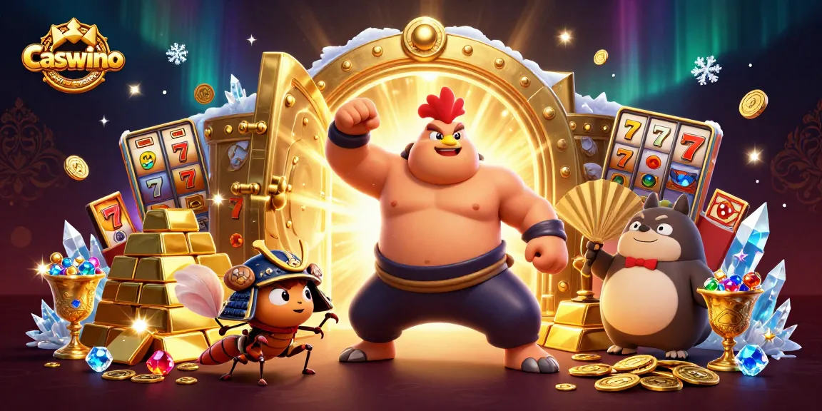 Activate your winnings at Caswino Casino with dynamic slot reels and vibrant game elements.