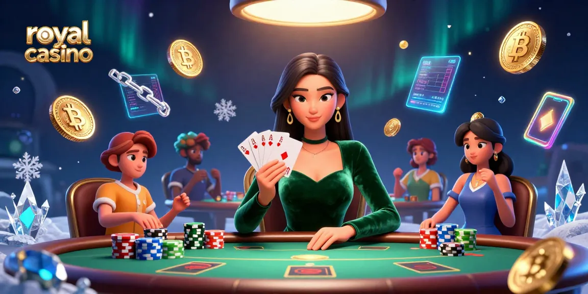 Play poker in the royal casino with immersive graphics and vibrant neon effects.
