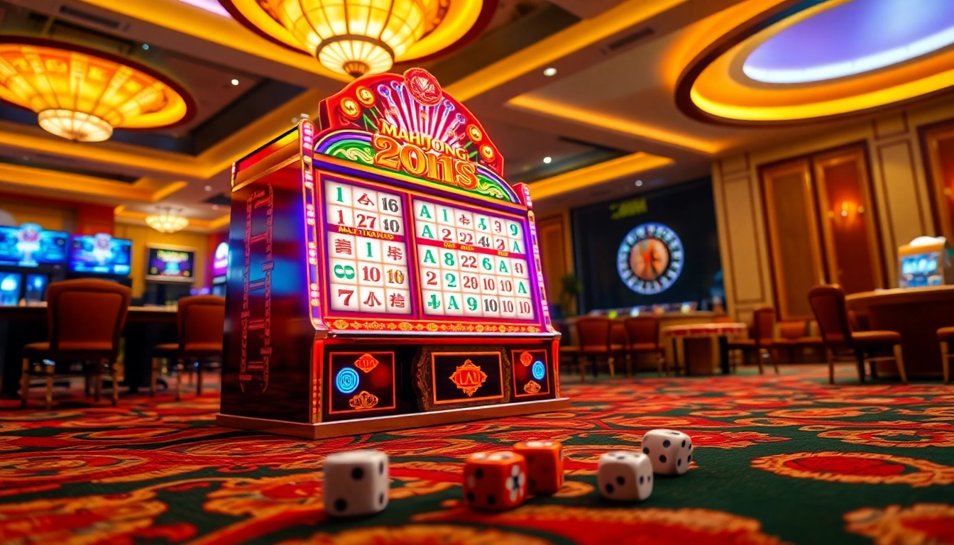 Engaged players aim for big wins at the slot Mahjong Ways 2 in a vibrant casino atmosphere.