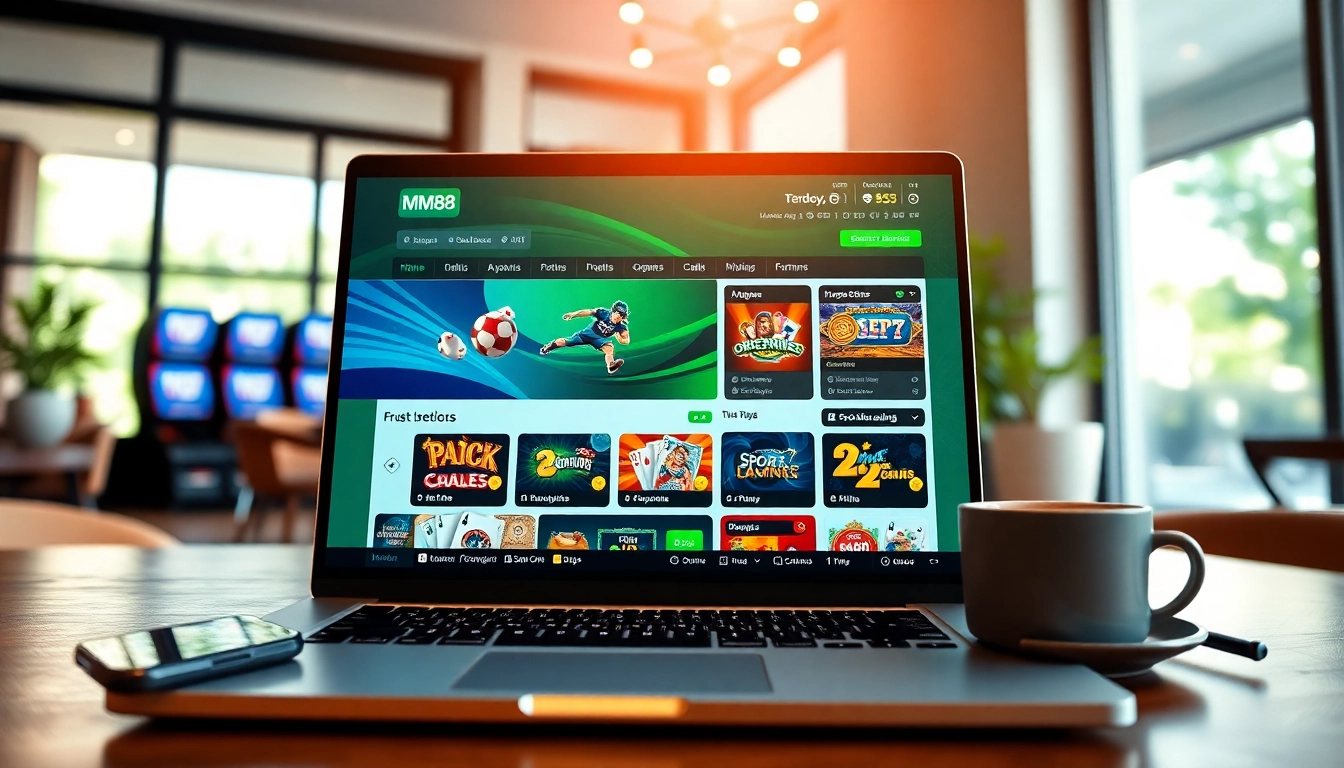Interactive online gaming interface on MM88's site, featuring diverse games.