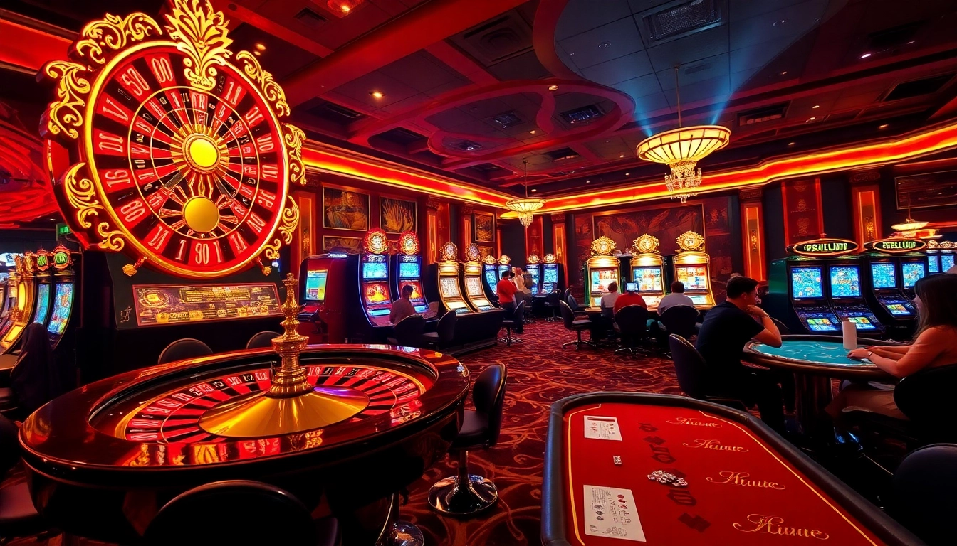 Experience the excitement of rajaluck with vibrant slot machines and engaging poker tables.