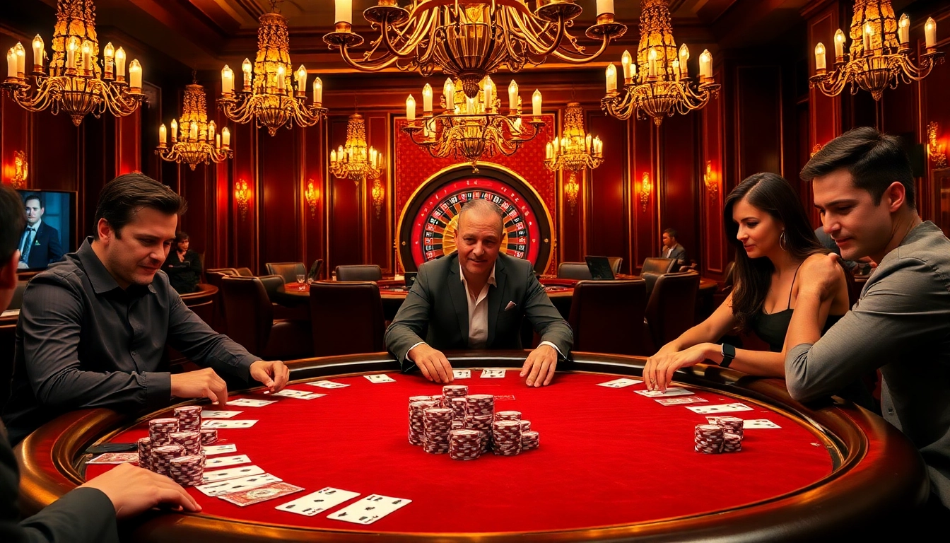 Join the thrilling poker game at F8BET, where strategy and excitement converge in a luxurious casino setting.